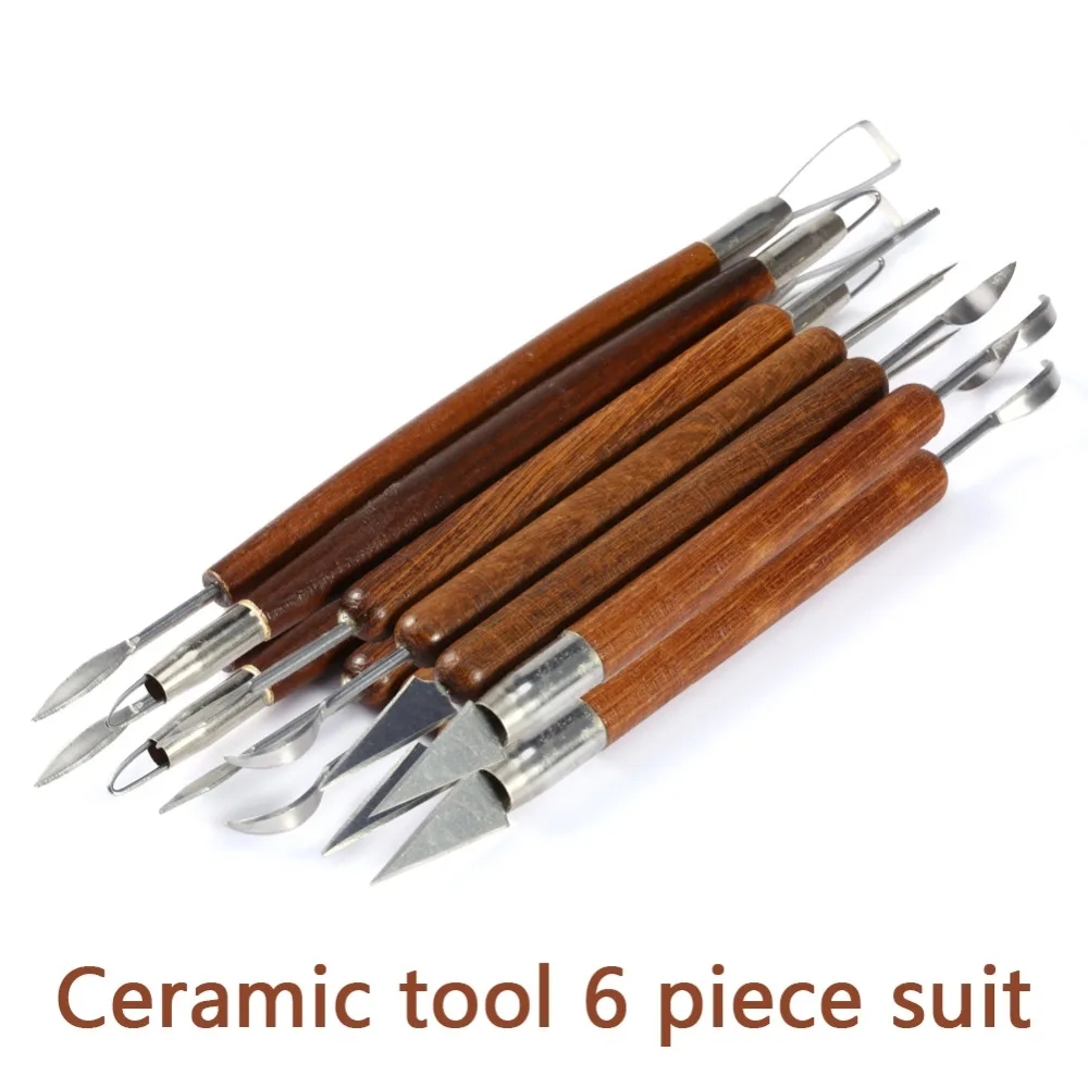 Chisel Set Wood - 6 قطعة أداة النحت الفخار الخشب