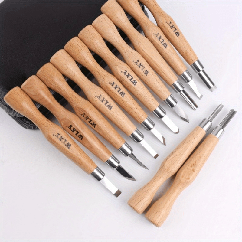 Chisel Set Wood - مجموعة من 12 أداة نحت خشبية