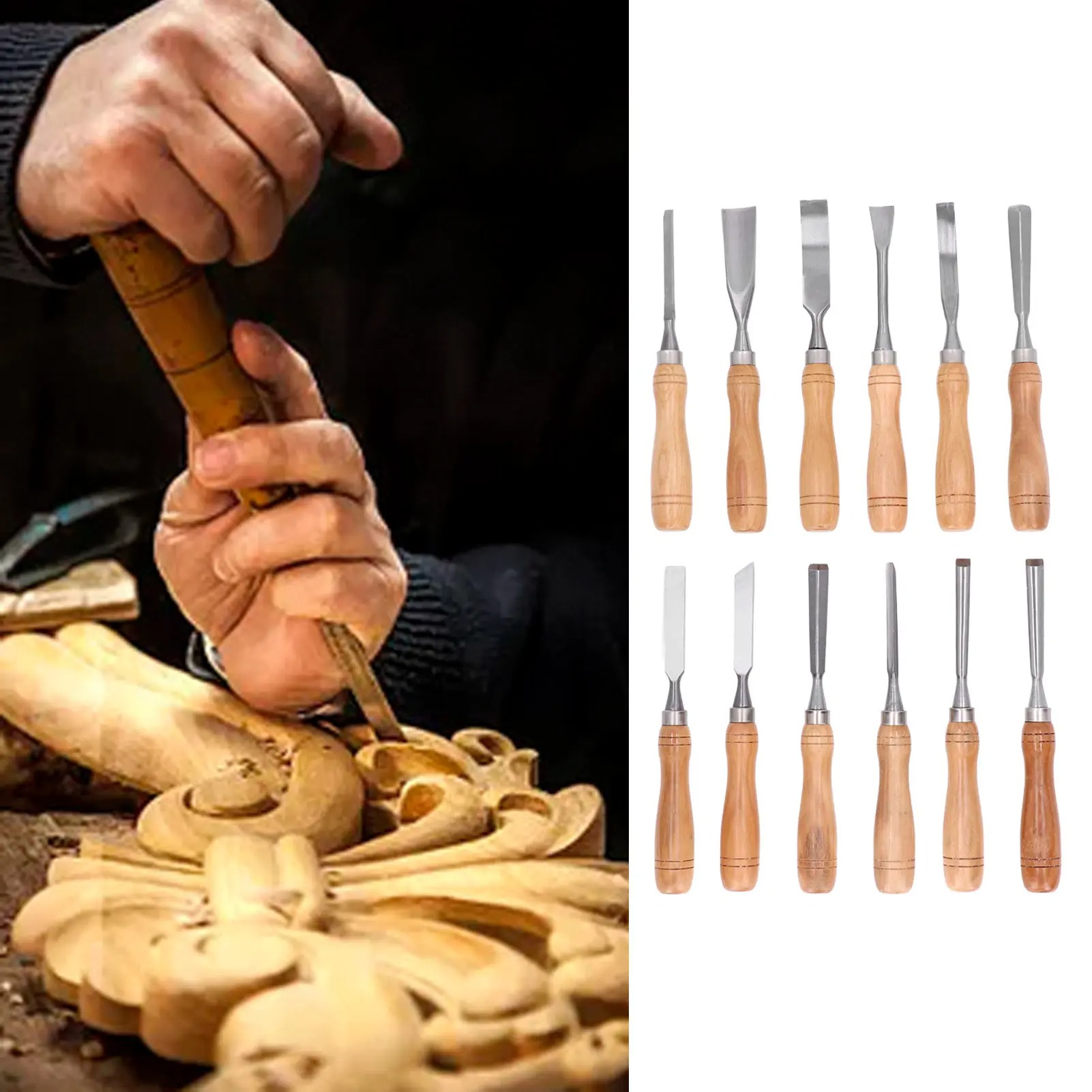 مجموعة أدوات نحت الخشب 12 قطعة - مراجعة Chisel Set Wood وسعره