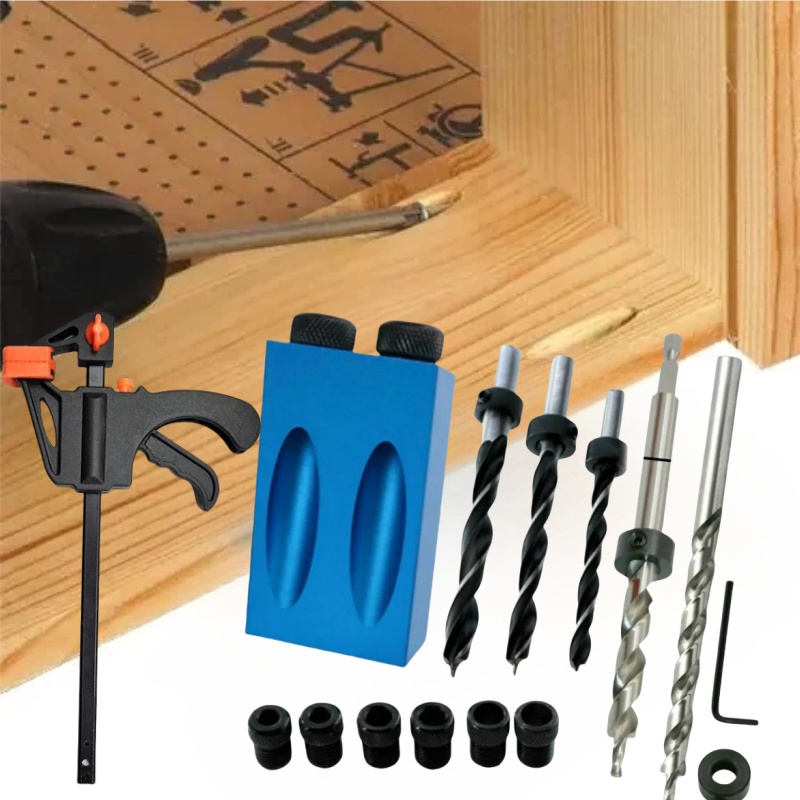 طقم أدوات نجارة لعمل ثقوب الجي - مراجعة Pocket Hole Jig وسعره