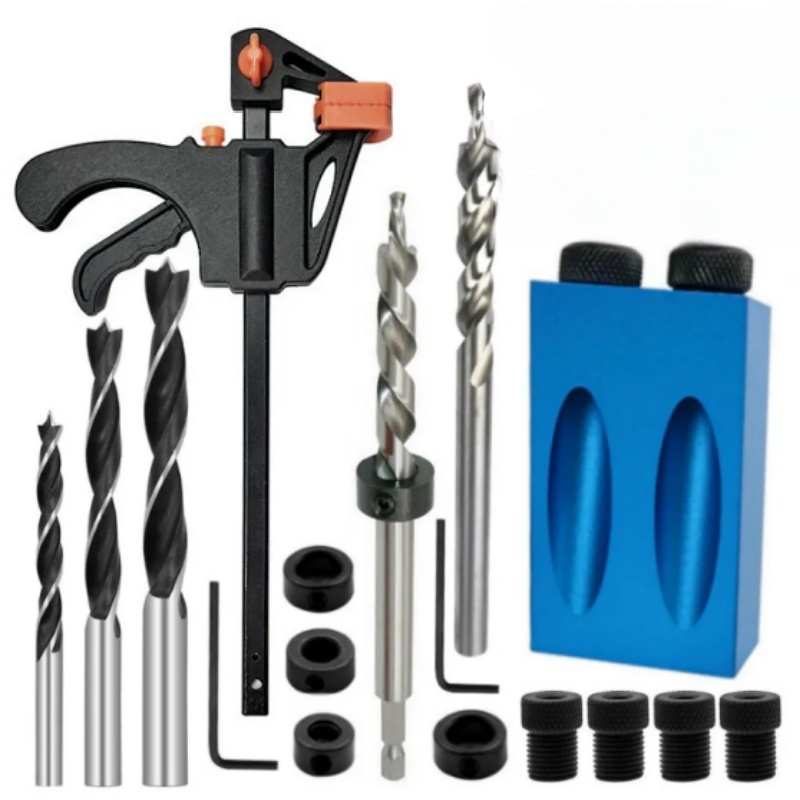 طقم أدوات نجارة لعمل ثقوب الجي - مراجعة Pocket Hole Jig وسعره